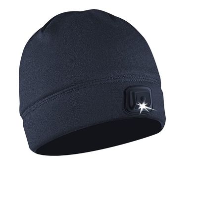 POWERCAP LED Hat Light 150 Lumens Rechargeable Fleece Beanie with Bright Built-in Headlamp Waterproof LED Warm One Size Cap (US, Alpha, One Size, Navy Blue 3.0)