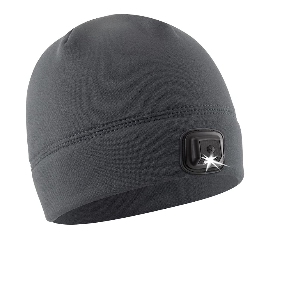 POWERCAP LED Hat Light 150 Lumens Rechargeable Fleece Beanie with Bright Built-in Headlamp Waterproof LED Warm One Size Cap