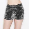 ALWAYS Womens Crushed Velvet Shorts  Buttery Soft Comfortable Sexy Boy Short Pants Charcoal Large view 2