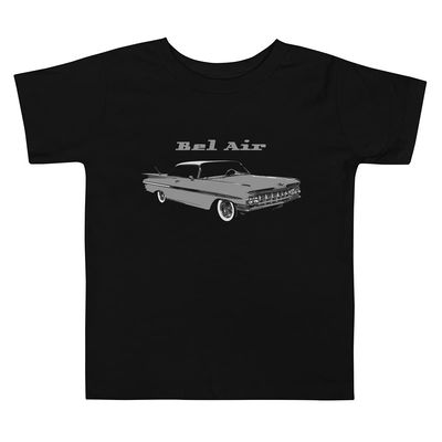 1959 Chevy Bel Air Antique Classic Car Toddler Short Sleeve Tee Black
