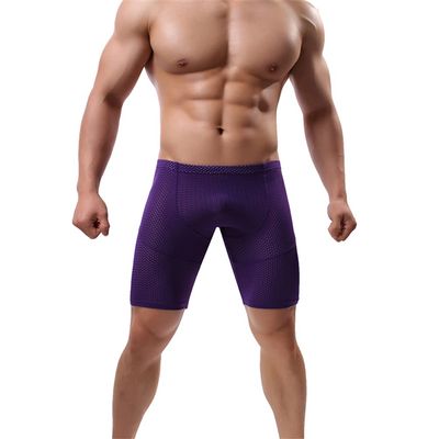 Familyhouse Mens Compression Shorts Tights Shorts Gym Sports Capri Workout Shorts Base Layer Undershorts (Purple,L)