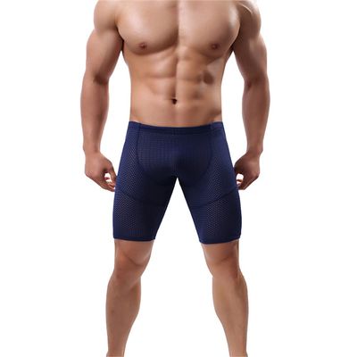 Familyhouse Mens Compression Shorts Tights Shorts Gym Sports Capri Workout Shorts Base Layer Undershorts (Navy Blue,M)