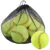Tebery 6 Pack Yellow Sports Practice Softballs, 12-Inch Official Size and Weight Slowpitch, Unmarked & Leather Covered Training Ball for Games, Practice and Training (Yellow) view 1