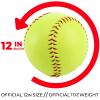 Tebery 6 Pack Yellow Sports Practice Softballs, 12-Inch Official Size and Weight Slowpitch, Unmarked & Leather Covered Training Ball for Games, Practice and Training (Yellow) view 4