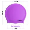 Extra Large Swim Cap for Braids and Dreadlocks Afro Hair Weaves Long Hair, Waterproof Silicone Cover Ear Bath Pool Shower Swimming Cap for Women Men Youth Adult Kids Girl , Purple, One Size view 2