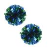 Alien Storehouse Set of 2 Plastic Ring Pom Metallic Cheerleading Poms 100g Green+Blue view 1
