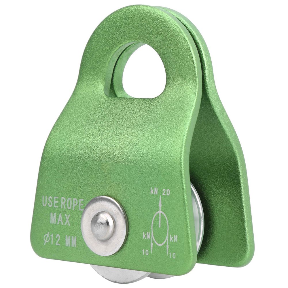 EVTSCAN Outdoor Rock Climbing Downhill 20KN Bearing Mobile Pulley Rock Side Plate Pulley Green