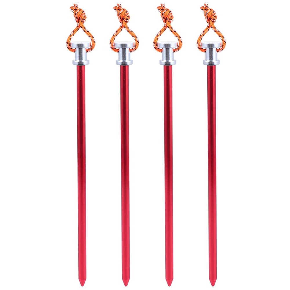 4pcs Tent Anchors for Canopy Tent Sturdy Camping Accessories Ground Nail Stakes Aluminum Alloy Pegs for Camping Tarp Poles