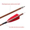 OBTOUTDOOR 12pcs Professional Archery Arrows Hunting Carbon Arrows 31" Spine 400/500 with 4" Red White Real Feathers Fletching for Recurve Bow/Compound Bow (Spine 400) view 2
