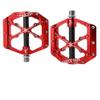 CATAZER Bike Pedals 3 Bearings Strong Lightweight Aluminum Alloy CNC Machined Non-Slip Bicycle Pedals for Road BMX MTB 9/16" (X12 Glossy red Black) view 1