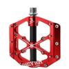CATAZER Bike Pedals 3 Bearings Strong Lightweight Aluminum Alloy CNC Machined Non-Slip Bicycle Pedals for Road BMX MTB 9/16" (X12 Glossy red Black) view 3