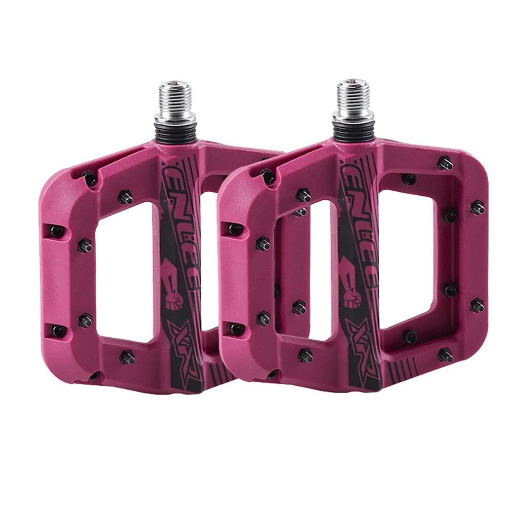 CATAZER Mountain Bike Pedals MTB Pedals BMX Pedals Nylon Fiber DU Bearing Non-Slip Bicycle Pedals Clycling Pedals (Purple)