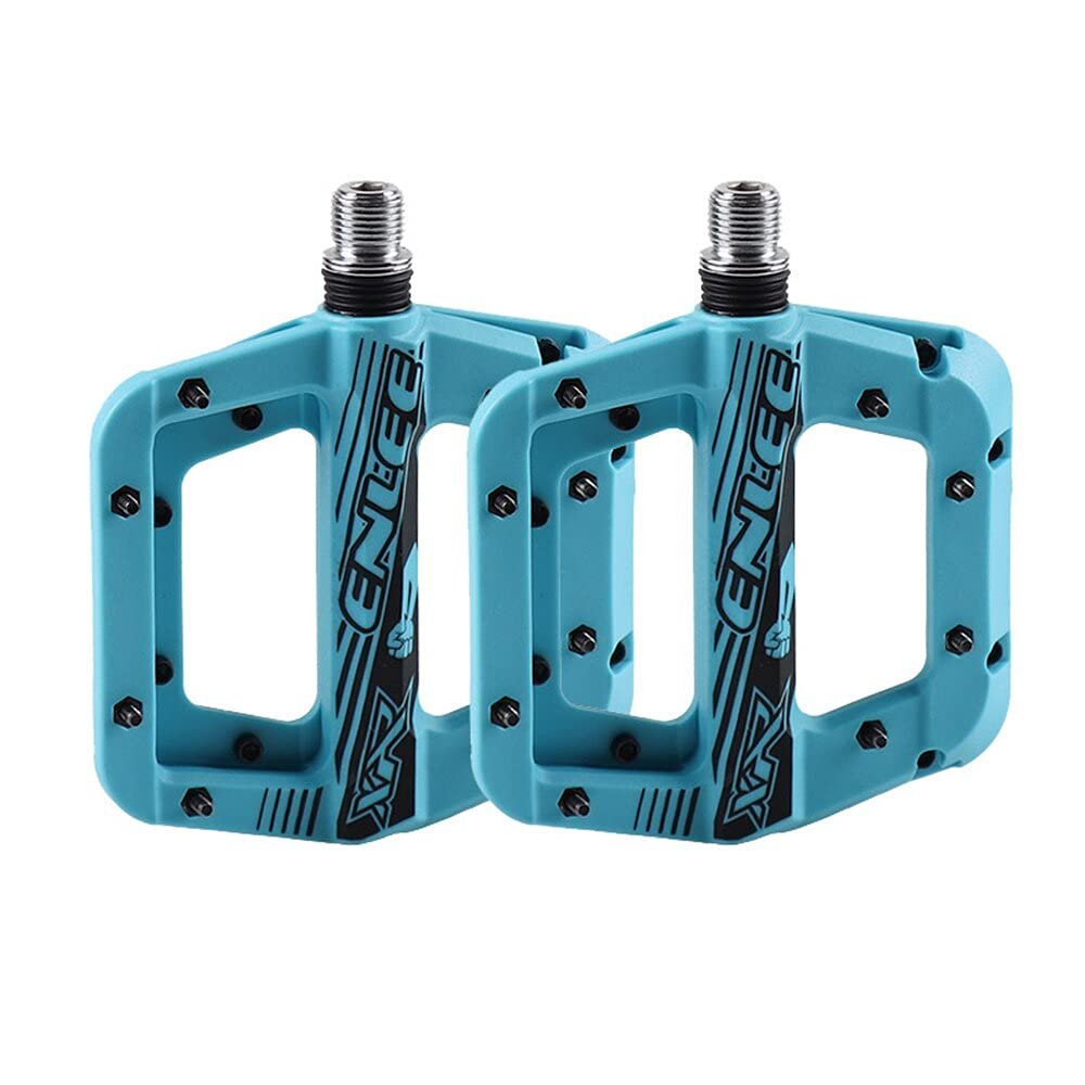 catazer Mountain Bike Pedals MTB Pedals BMX Pedals Nylon Fiber DU Bearing Non-Slip Bicycle Pedals Clycling Pedals (Blue)