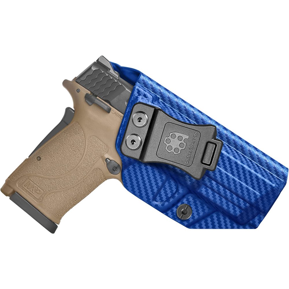 Amberide M&P Shield EZ/Equalizer IWB Holster, Kydex-Boltaron Inside Waistband Fit S&W Shield EZ & Equalizer 9mm, Quick Draw, Secure Retention, 030 Cant