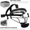 Dinictis Softball Face Mask, Lightweight, Comfortable, with Wide Field Vision, Durable and Safe Face Guards, Premium Protective Softball Fielder's Mask-Black-Child(S) view 3