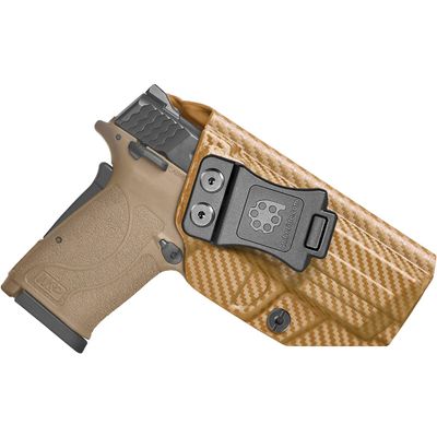Amberide M&P Shield EZ/Equalizer IWB Holster, Kydex-Boltaron Inside Waistband Fit S&W Shield EZ & Equalizer 9mm, Quick Draw, Secure Retention, 030 Cant