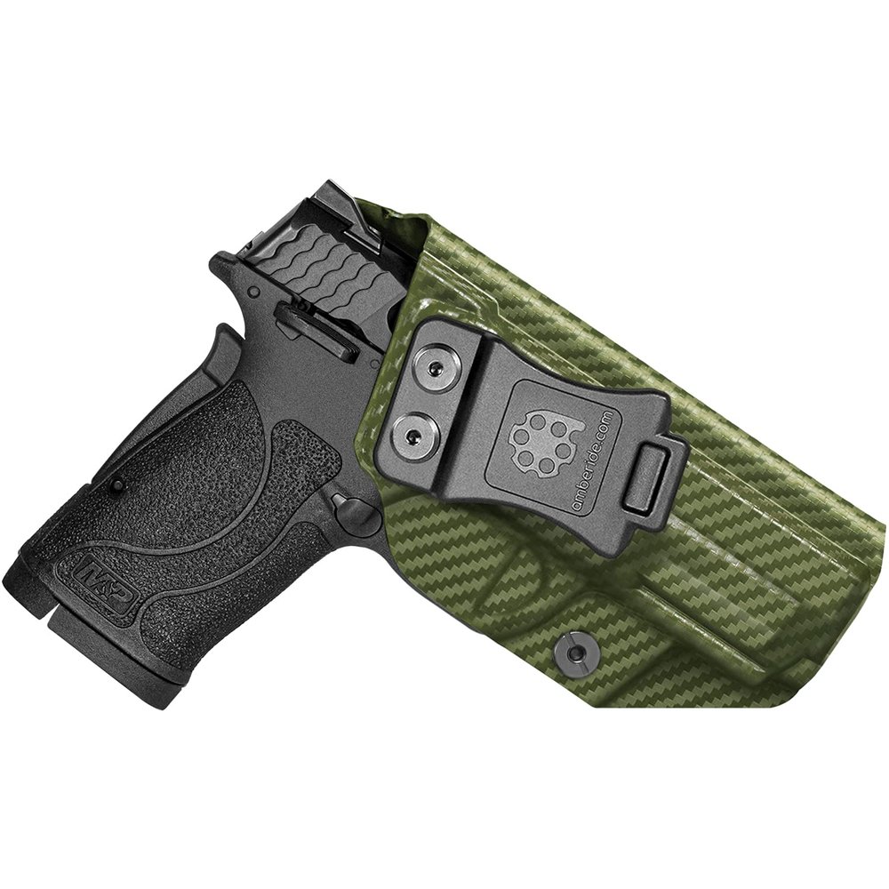 Amberide M&P 380 Shield EZ IWB Holster,Kydex-Boltaron Inside Waistband Fit S&W M&P 380 Shield EZ .380,Secure Retention,Quick Draw,030 Cant
