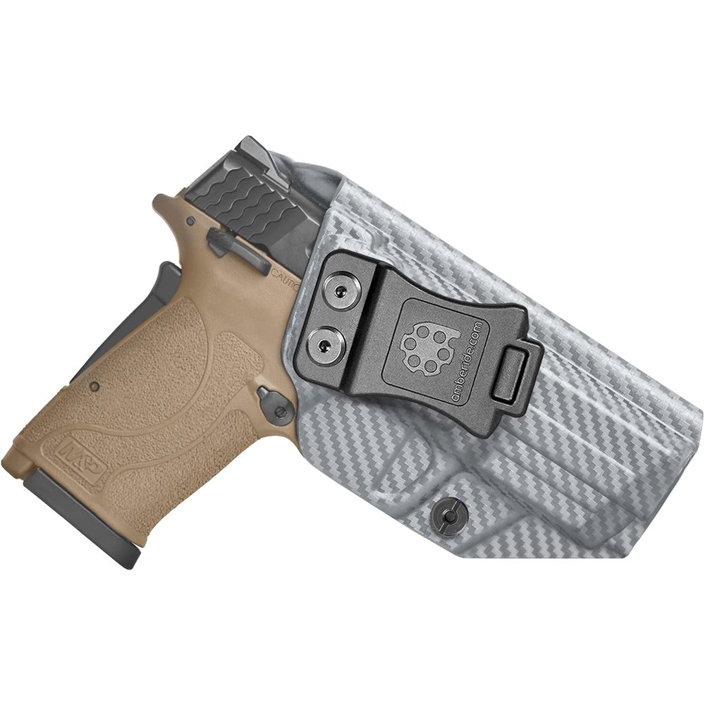 Amberide M&P Shield EZ/Equalizer IWB Holster, Kydex-Boltaron Inside Waistband Fit S&W Shield EZ & Equalizer 9mm, Quick Draw, Secure Retention, 030 Cant