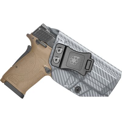Amberide M&P Shield EZ/Equalizer IWB Holster, Kydex-Boltaron Inside Waistband Fit S&W Shield EZ & Equalizer 9mm, Quick Draw, Secure Retention, 030 Cant