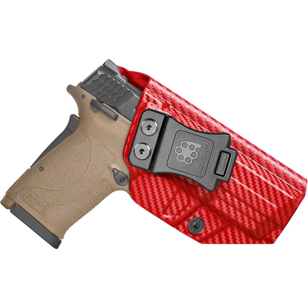 Amberide M&P Shield EZ/Equalizer IWB Holster, Kydex-Boltaron Inside Waistband Fit S&W Shield EZ & Equalizer 9mm, Quick Draw, Secure Retention, 030 Cant