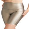Yummie Women's Bronze Faux Leather Biker Short, Bronze, Large view 1