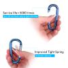 6PCS Carabiner Caribeaner Clip,3 Inch Large Aluminum D Ring Shape Carabeaner with 6PCS Keyring Keychain Hook view 2