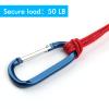 6PCS Carabiner Caribeaner Clip,3 Inch Large Aluminum D Ring Shape Carabeaner with 6PCS Keyring Keychain Hook view 3