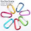 6PCS Carabiner Caribeaner Clip,3 Inch Large Aluminum D Ring Shape Carabeaner with 6PCS Keyring Keychain Hook view 4