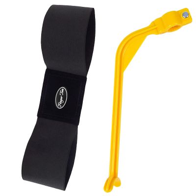 Amy Sport Golf Swing Training Aid Wrist Hinge Adjustable Arm Band with Hanger Smartball Connection Band for Correction, Men Women Ball Between Arms Practice Tool (Black Arm Band+Yellow Trainer)