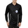 TopTie Embroidered Official Soccer Patch Pocket Referee Jersey, Custom USSF Long Sleeve Pro Ref Shirt-Black-3XL view 1