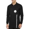 TopTie Embroidered Official Soccer Patch Pocket Referee Jersey, Custom USSF Long Sleeve Pro Ref Shirt-Black-3XL view 2