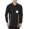 TopTie Embroidered Official Soccer Patch Pocket Referee Jersey, Custom USSF Long Sleeve Pro Ref Shirt-Black-3XL view 4