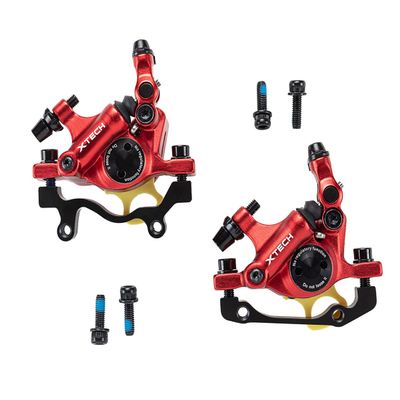 BUCKLOS Zoom HB-100 MTB Line Pulling Hydraulic Disc Brake Calipers Front + Rear, Aluminum Alloy Mountain Bike Hydraulic Disc Brakes with is/PM Universal Caliper Adapter for XC Trail, Fat Bike