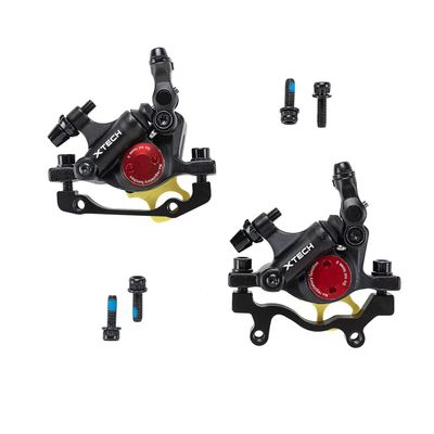 BUCKLOS Zoom HB-100 MTB Line Pulling Hydraulic Disc Brake Calipers Front + Rear, Aluminum Alloy Mountain Bike Hydraulic Disc Brakes with is/PM Universal Caliper Adapter for XC Trail, Fat Bike