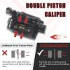 BUCKLOS Zoom HB-100 MTB Line Pulling Hydraulic Disc Brake Calipers Front + Rear, Aluminum Alloy Mountain Bike Hydraulic Disc Brakes with is/PM Universal Caliper Adapter for XC Trail, Fat Bike view 4