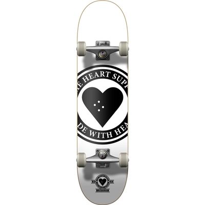 The Heart Supply Badge Logo White Complete Skateboard - 8.25" x 32"