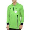 TopTie Embroidered Official Soccer Patch Pocket Referee Jersey, Custom USSF Long Sleeve Pro Ref Shirt-Green-2XL view 2
