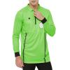 TopTie Embroidered Official Soccer Patch Pocket Referee Jersey, Custom USSF Long Sleeve Pro Ref Shirt-Green-2XL view 3