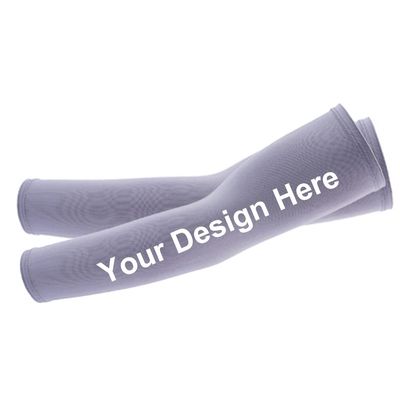 TopTie Custom 1 Pair Arm Sleeves for Men Women, Personalized Arm Compression Sleeve for Football, Basketball & Volleyball-1 Pair Light Gray