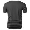 YONGHS Mens Fake Tuxedo T-Shirt Short Sleeve Printed Vest Tie Tux Shirt Fancy Dress Costume Shirt Dark Gray Large view 2