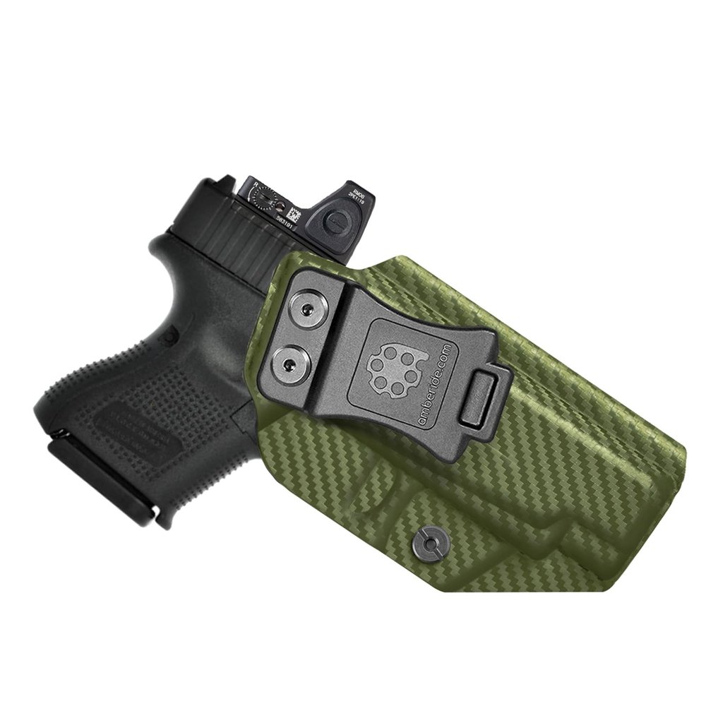 Amberide Glock 26/27/33 IWB Holster,Kydex-Boltaron Inside Waistband Fit Glock 26 27 33 Gen 15,Secure Retention,Quick Draw,030 Cant