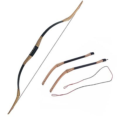 AMEYXGS 59 Inch Traditional Longbow 20-40 Lbs Takedown Revurve Bow Horsebow Traditional Wood Hunting Bows Right Hand and Left Hand for Target Shooting Practice (Bow, 35 lbs)