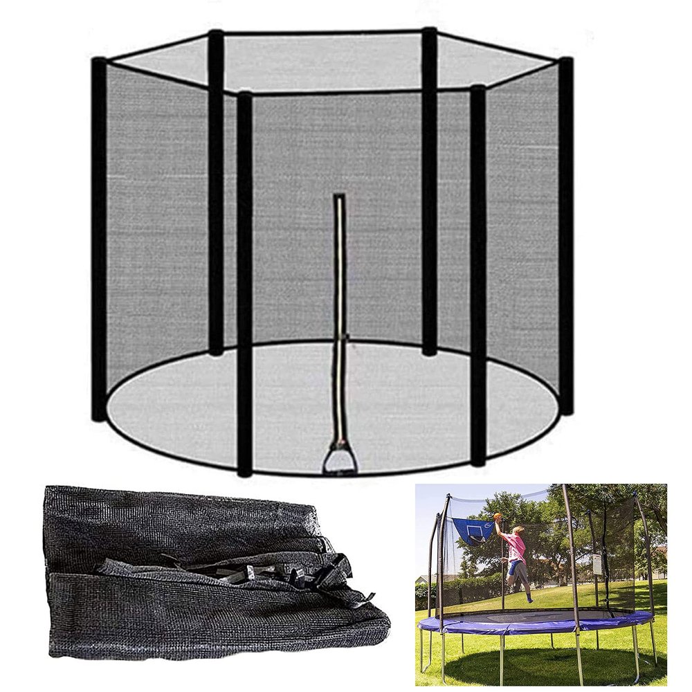 LJHSS Outdoor Sports Trampoline Safety Net,Breathable UV and Weather-Resistant Replacement Safety Mesh Net,for 6/8 Pole Round Frame Trampolines