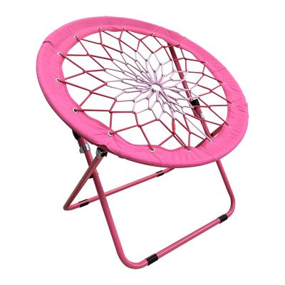 CAMP SOLUTIONS Bungee Chair Portable Foldable, Dish Chair Bunjo Game Chair for Outdoor and Indoor and Camping and BBQ (Pink)