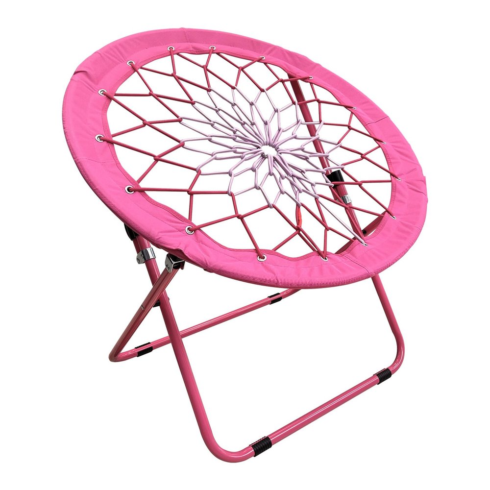 CAMP SOLUTIONS Bungee Chair Portable Foldable, Dish Chair Bunjo Game Chair for Outdoor and Indoor and Camping and BBQ (Pink)