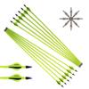 24pc ID 6.2mm .244" Custom Length 22-30 Inch Carbon Arrows Spine 500 Target Practice & Hunting Arrow Rotatable Nock for Recurve Bow Compound Bow Adult Youth Shooting view 1