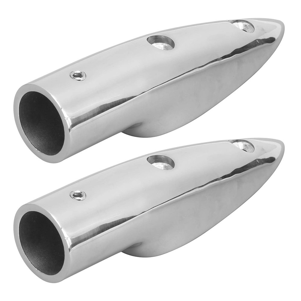 Aramox Boat Rail End for Marine Boat, 2Pcs 7/8in Handrail End 316 Stainless Steel Anti- Accessory