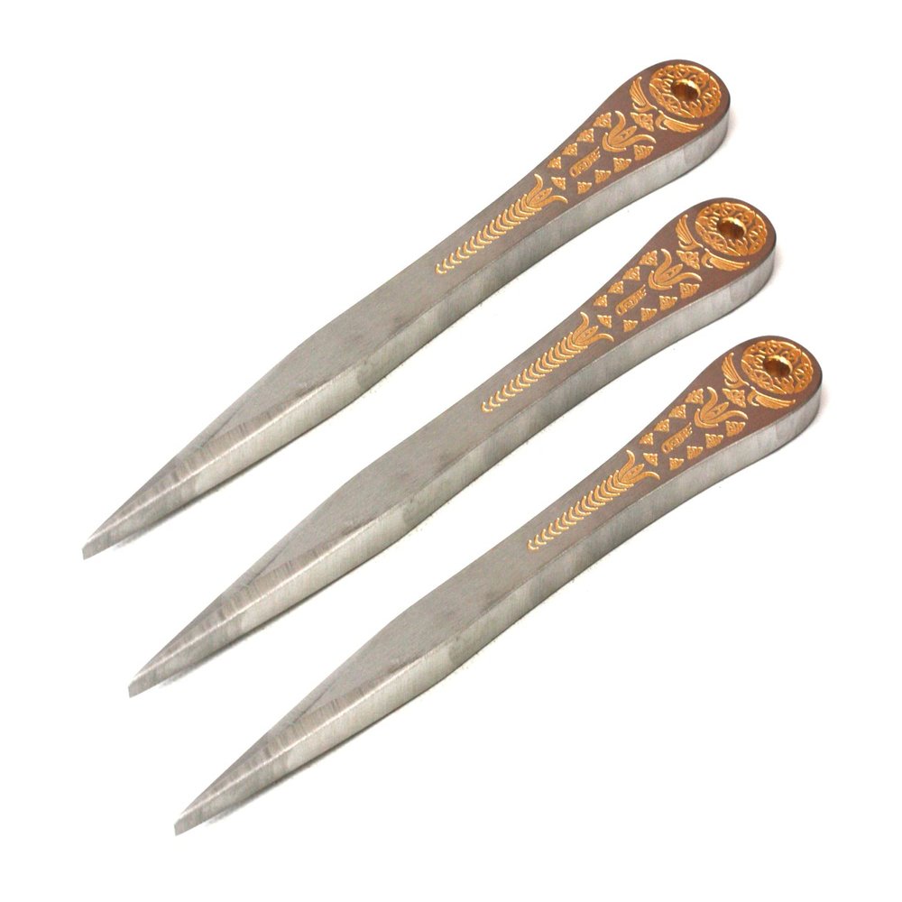 ACEJET Stinger D2 - Viking GOLD 24K Throwing knife - Set of 3