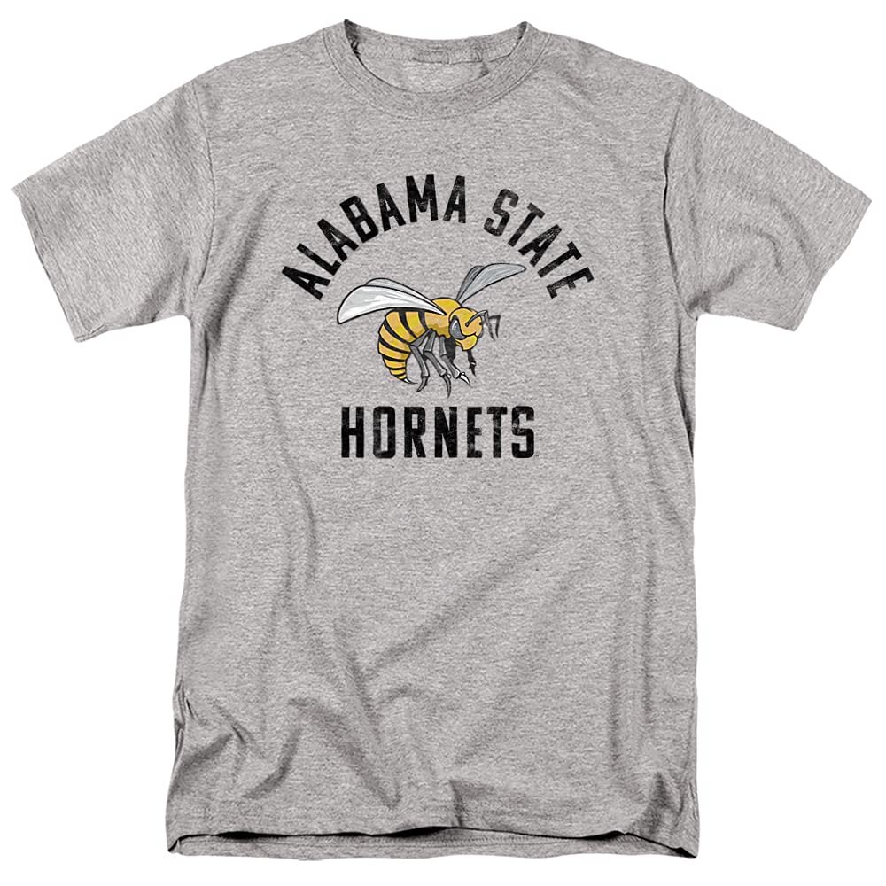 Alabama State University Official Hornets Logo Unisex Adult T-Shirt, Athletic Heather, 5X-Large