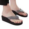 Rhinestones Wedges Flip Flops for Women Bohemia Casual Beach Platform Shoes Summer Fashion Slippers view 1